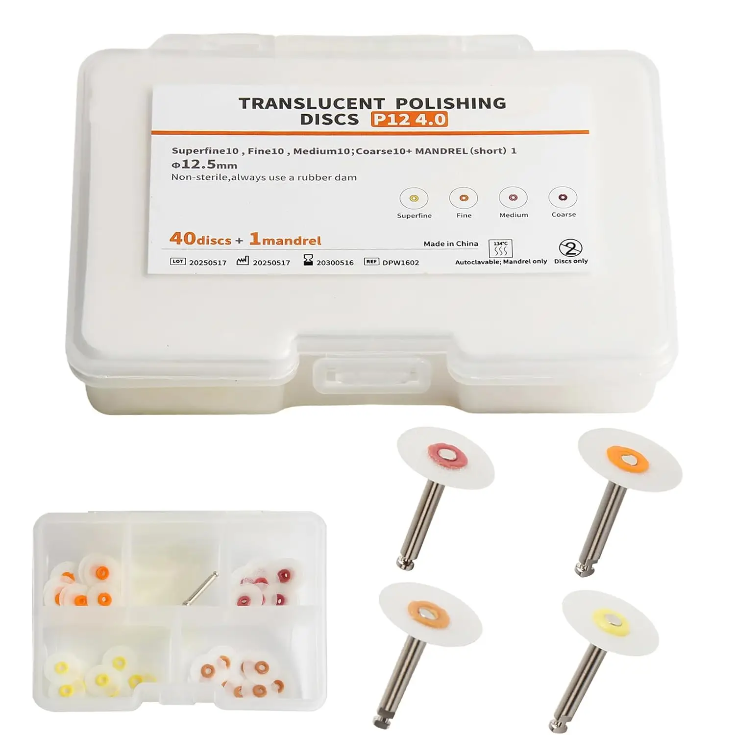 

Dental Composite Resin Polishing Disc P12 4.0 Extra Thin Polishe Wheels 12.5mm Wheel Sanding Finishing Grinding Lab Tool 41Pcs