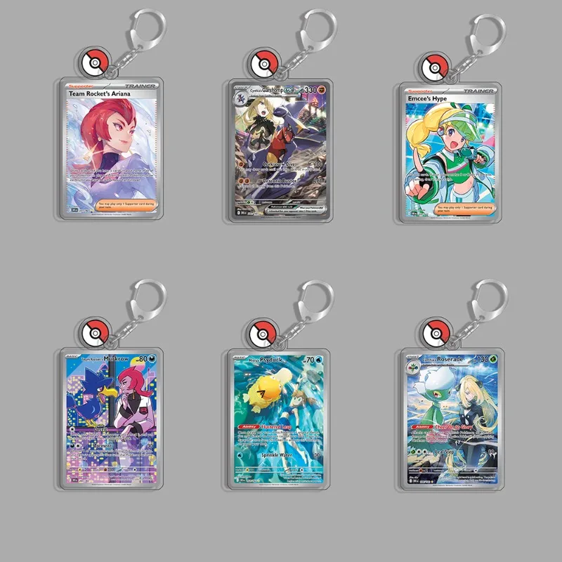 Llavero bolsa para Pokemon Roserade Shaymin Psyduck Clamperl Murkrow Greedent Emcee's Hype Garchomp colección de juegos de Anime