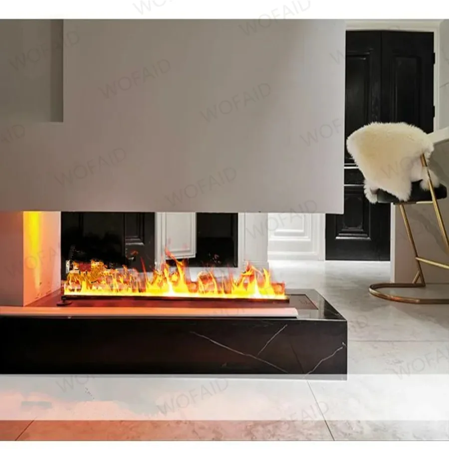 Simulated Glass Baffle 3d Water Vapor Electric Fireplace Led Fire Panelartificial Steam Fireplaces With Glass 5 Years Warranty