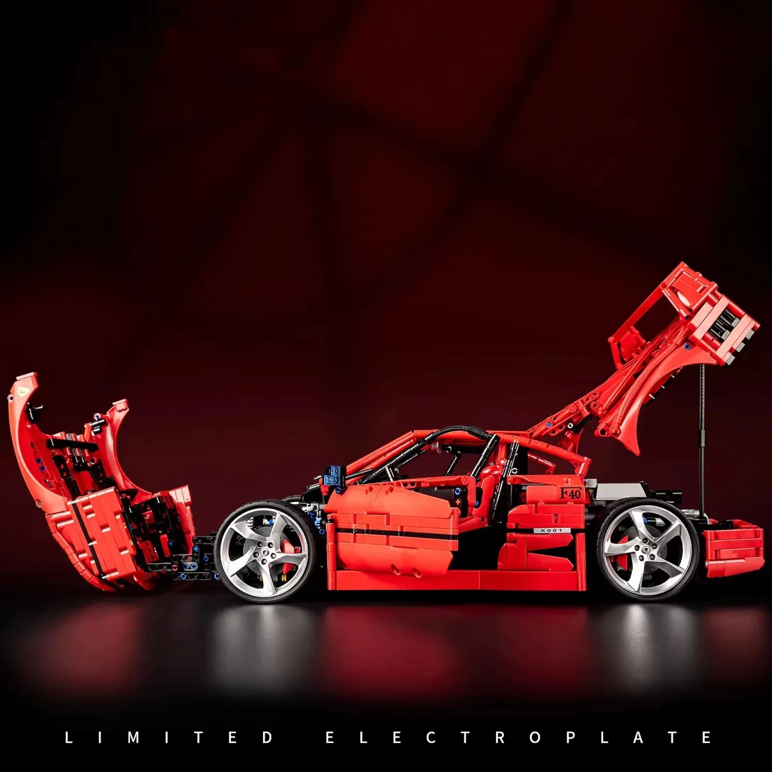 Technical JD017 Red Super SportsCar F40 Compatible MOC-140629 Car Building Blocks Bricks Educational Puzzle Toys Birthday Gifts view 6