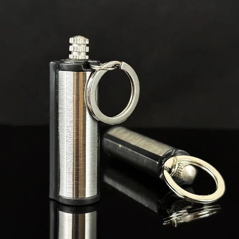 Metal Keychain Wilderness Survival Lighter 10,000 Uses Kerosene Lighter Men\'s Gift Fun Gadget