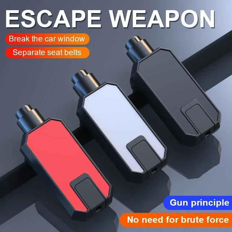 Emergency Car Escape Tool, Multi-Functional ABS Window Breaker Hammer, Seatbelt Cutter with Keychain for Auto Safety Amagi