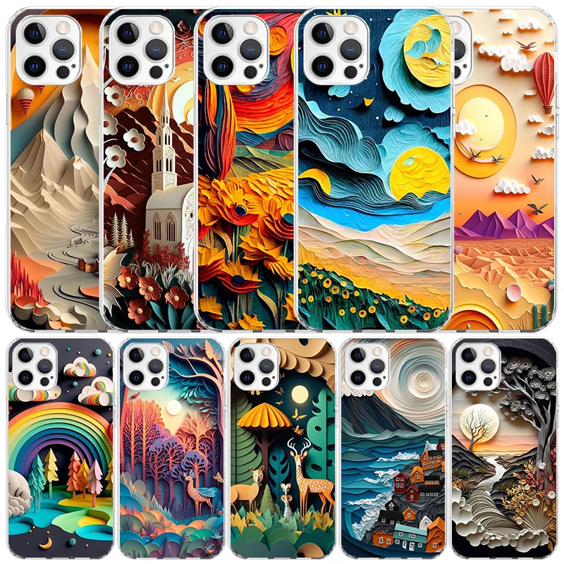 Natural Trees in Mountain Ranges Phone Case For IPhone 16 15 14 13 12 11 Pro Max Mini XR XS X 7 Plus 8 + SE 2020 Soft TPU Back C