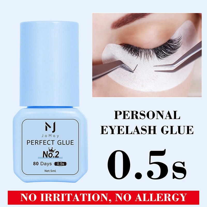 JOMAY 5ml Eyelash Extensions Glue 0.5 Second Fast Drying Strong Lash Adhesive 8 Weeks Retention Volume Makeup Tools