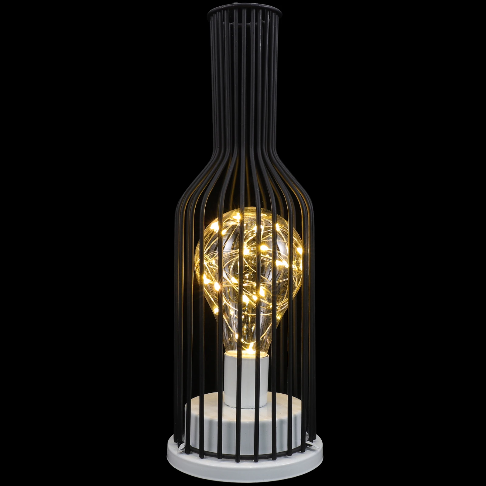 

Vintage Wine Bottle Night Lamp Black Operated Gentle Light Bedroom Living Room Retro Style Stable Base Small Night Light