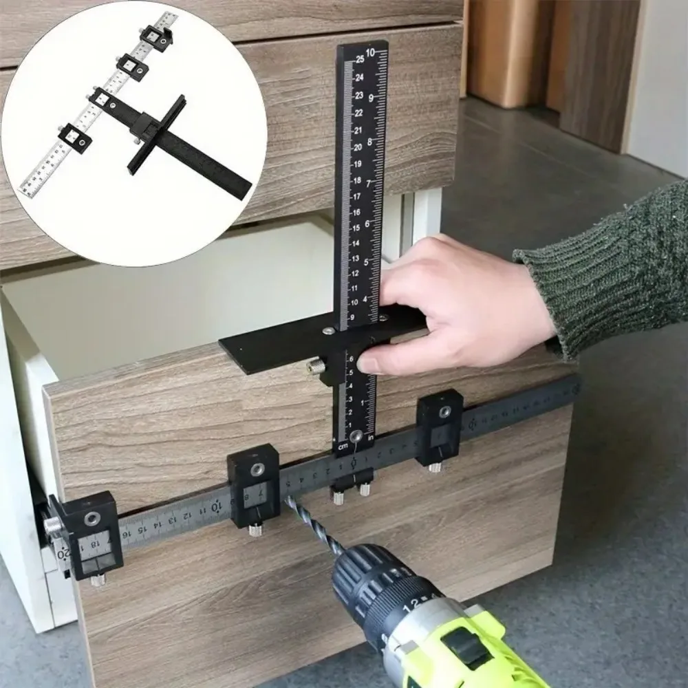 

Adjustable drill Template Guide Punch Locator Tool Drilling Holes for Installation of Doors Drawer Handles Knobs Pull