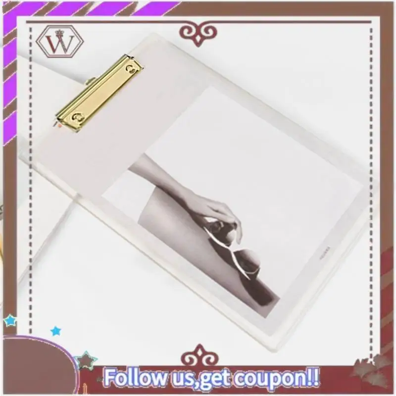 أحدث 4 عبوات من الأكريليك الشفاف مع مشبك ذهبي، حجم حرف 8.8X12.2 A4، اللوازم المدرسية والمنزلية، اللوازم المكتبية