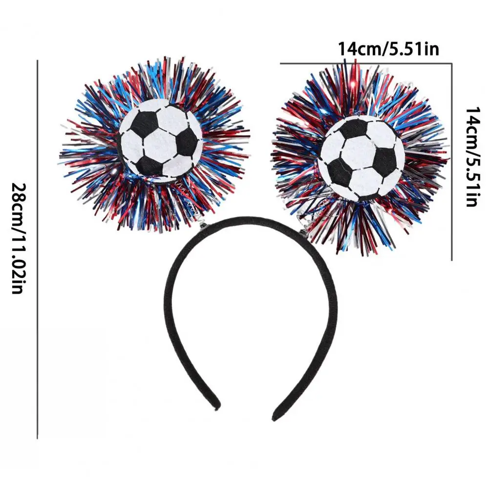 European Cup Headwear Football Headband with 3d Football Patch Anti-slip Comfortable Hair Hoop Soccer Fans Hair for Adults