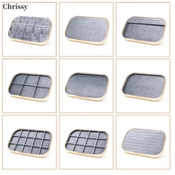 Metal Jewelry Display Stand Necklace Ring Display Tray Rack Earrings Storage Shows Panel Grey