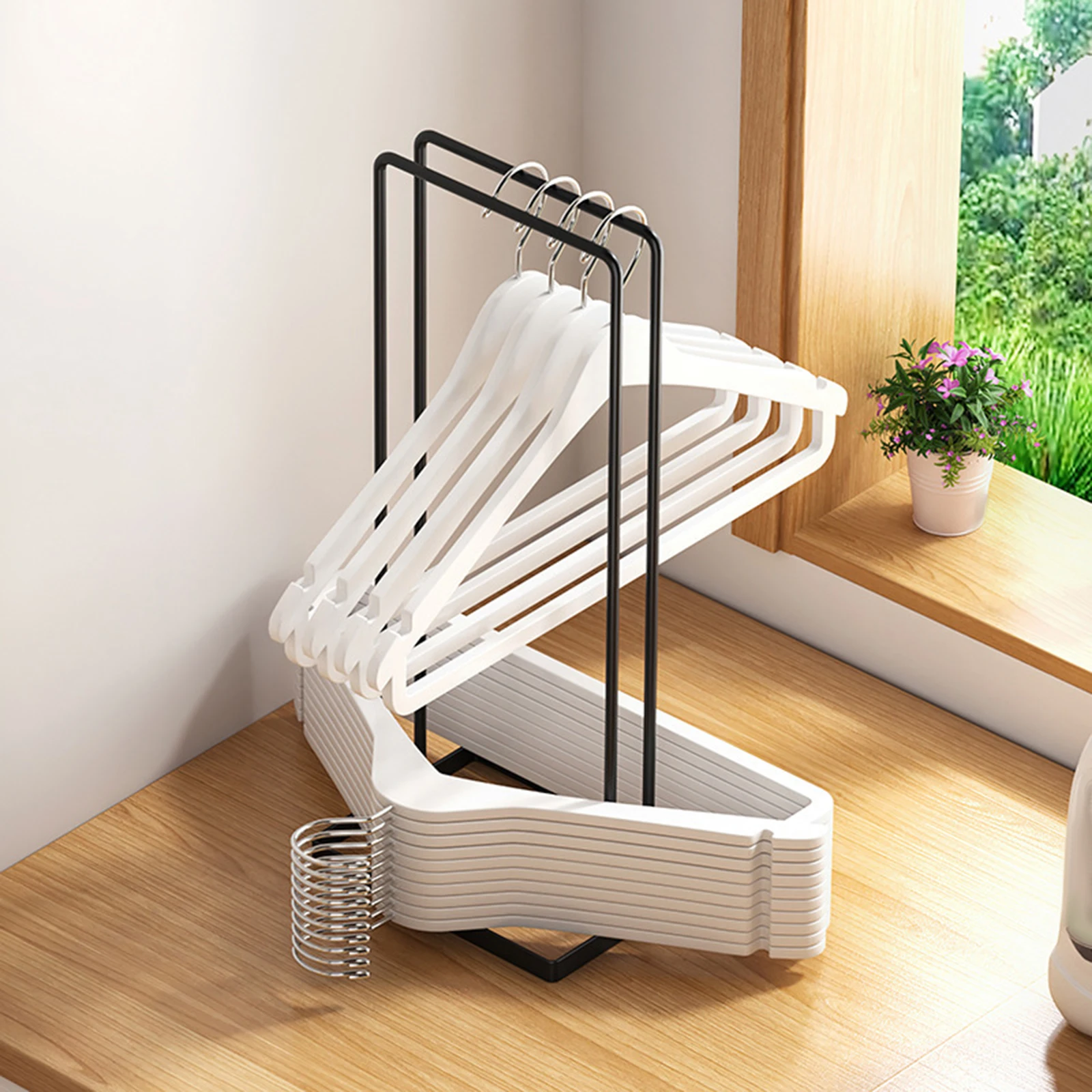 Coat Hanger Organizer Stacker Sturdy Multifunctional Iron Towel Shelf for Closet Bathroom Laundry Household Velvet Pants Hanger