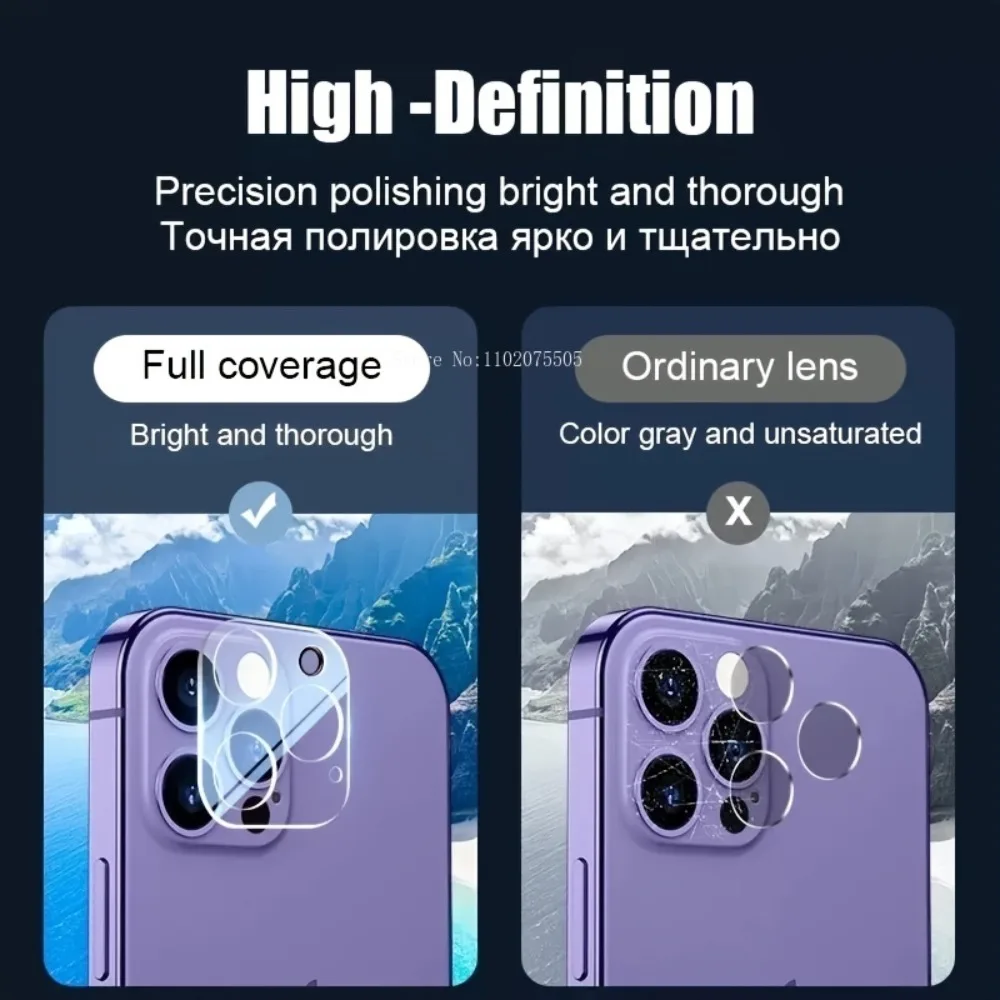 3Pcs Set Ultra-Clear Tempered Glass Full Cover Camera Lens Protectors for iPhone 12 13 11 14 16 Pro Max 15 Pro 15 Plus Glass