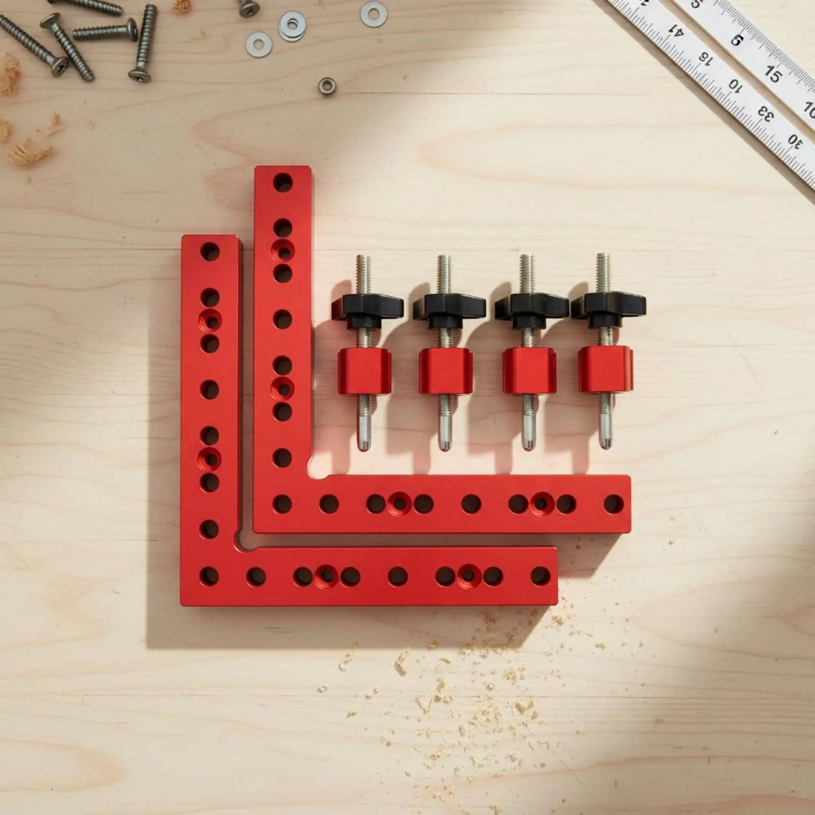 90 Degree Positioning Square Double Scale Ruler Aluminum Alloy Corner Clamp Right Angle Clamping Square Sturdy and Long-Lasting - view 3