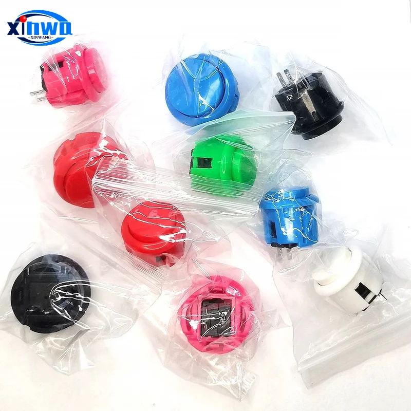 10PCS 30mm 24mm Game Push Button Switch Copy Sanwa Obsf Hitbox Controller DIY Neo Geo Pinball Parts Arcade Vending Machine