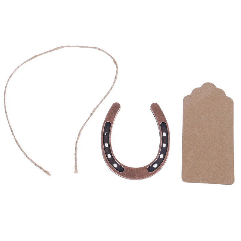 1 PC 60*70mm Metal Horseshoe Table Centerpieces Kraft Paper Tag Bronze Party Favor Supply Wedding Gifts Souvenirs