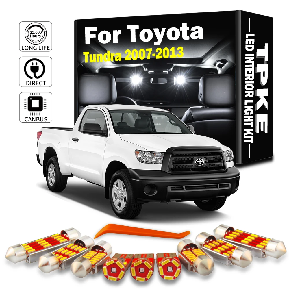 TPKE 13Pcs LED Interior Dome Map Trunk Light Kit For Toyota Tundra MK2 II K5 2007 2008 2009 2010 2011 2012 2013 Sunvisor Bulbs