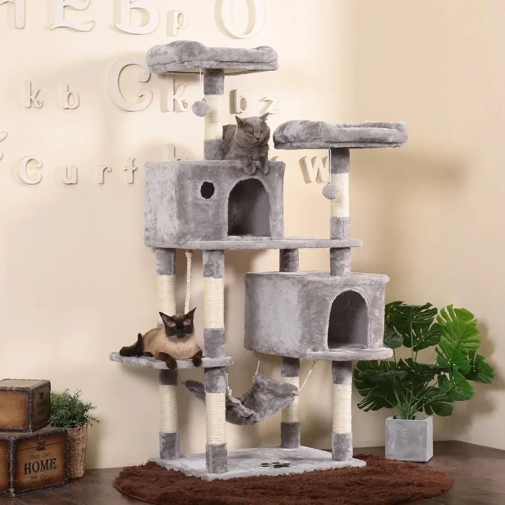 

Cat Tree, Large Multi-Level Cats Trees Condo Furniture With Sisal-Covered Scratching Posts Tree, Cat Tree