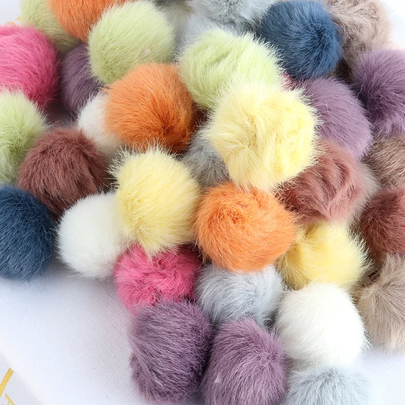 2.5cm Natural Fluffy Pompom Fur Ball 25mm Pom Pom Pure Color Pompon Pompoms For Caps Hats Scarf Gloves Clothes Decoration 10pcs