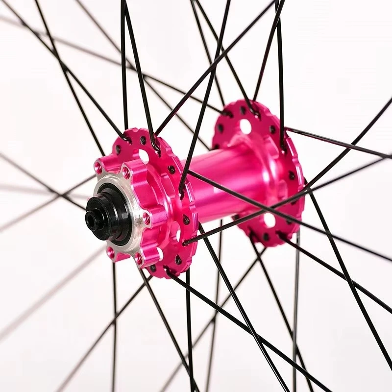 26/27.5/29 Inch Six-Hole Disc Brake 32-Hole Pink Rim Aluminum Alloy Mountain Bike Wheel