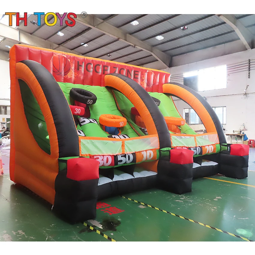 

Free Air Ship 5x3x3mH Inflating Basketball Target Goals Outdoor Inflatable Basketball Hoops Shooting Carnival Games