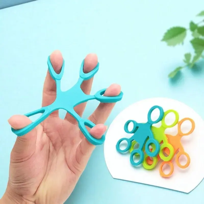 2Pcs Finger Grip Silikon Ring Fünf Finger Spanner Finger Fitness Bahre Finger Gefühl Spielzeug Geeignet für Autismus ADHS