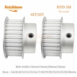 3D printed parts 5GT HTD 5M Timing Pulley 48T/50Teeth BF Type Bore 5/6/8/10/12/14/15/16/17/18/19/20-30mm Belt Width10/15/20/25mm
