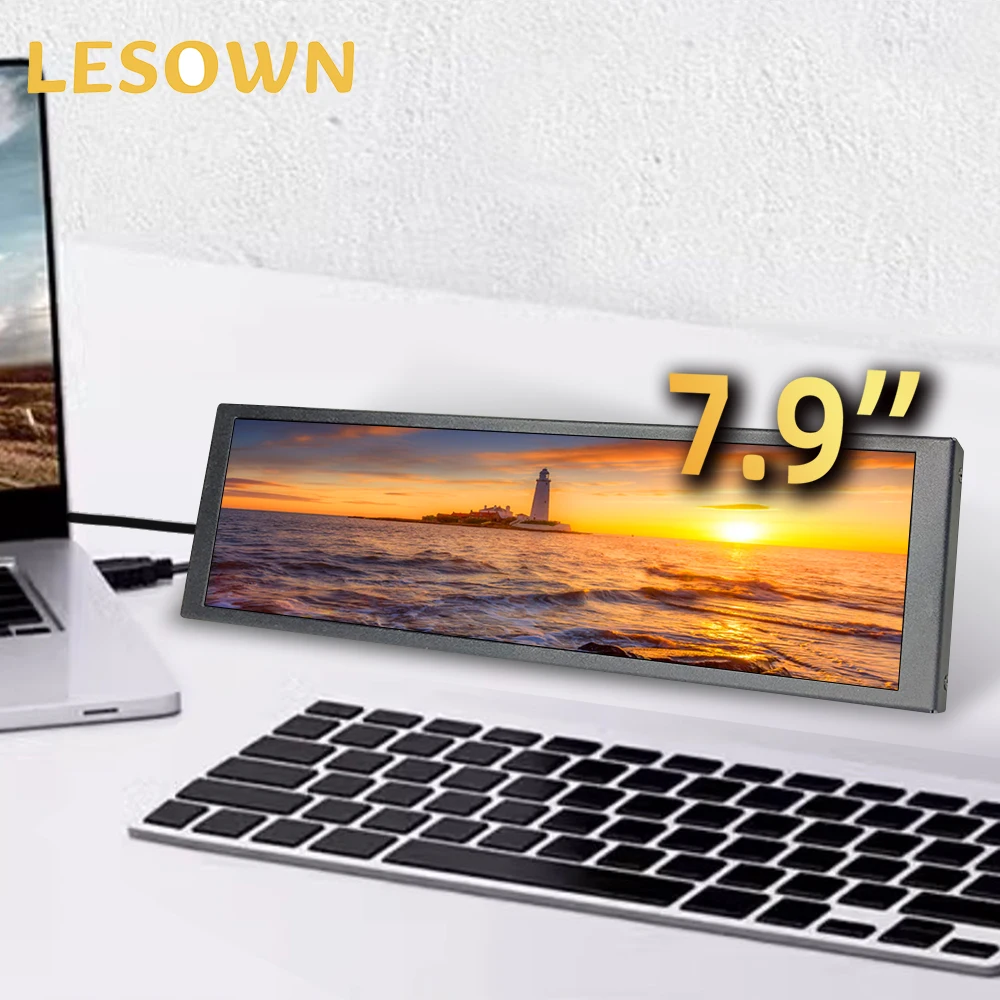 LESOWN 7.84 inch Temp Monitor HDMI 400x1280 IPS LCD Long Strip Screen 7.9