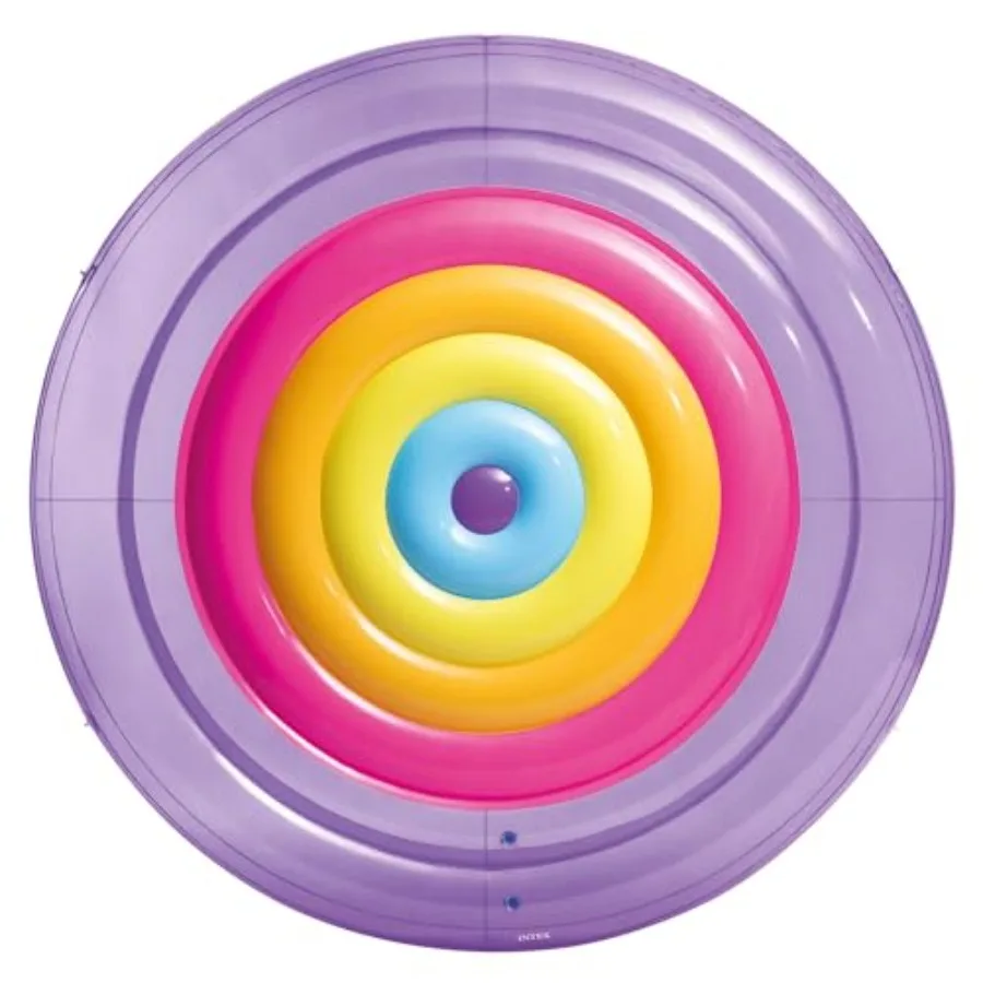 Rainbow Fiesta Island inflatable pool toy, PVC material, multicolor, durable and weather-resistant for outdoor summer fun