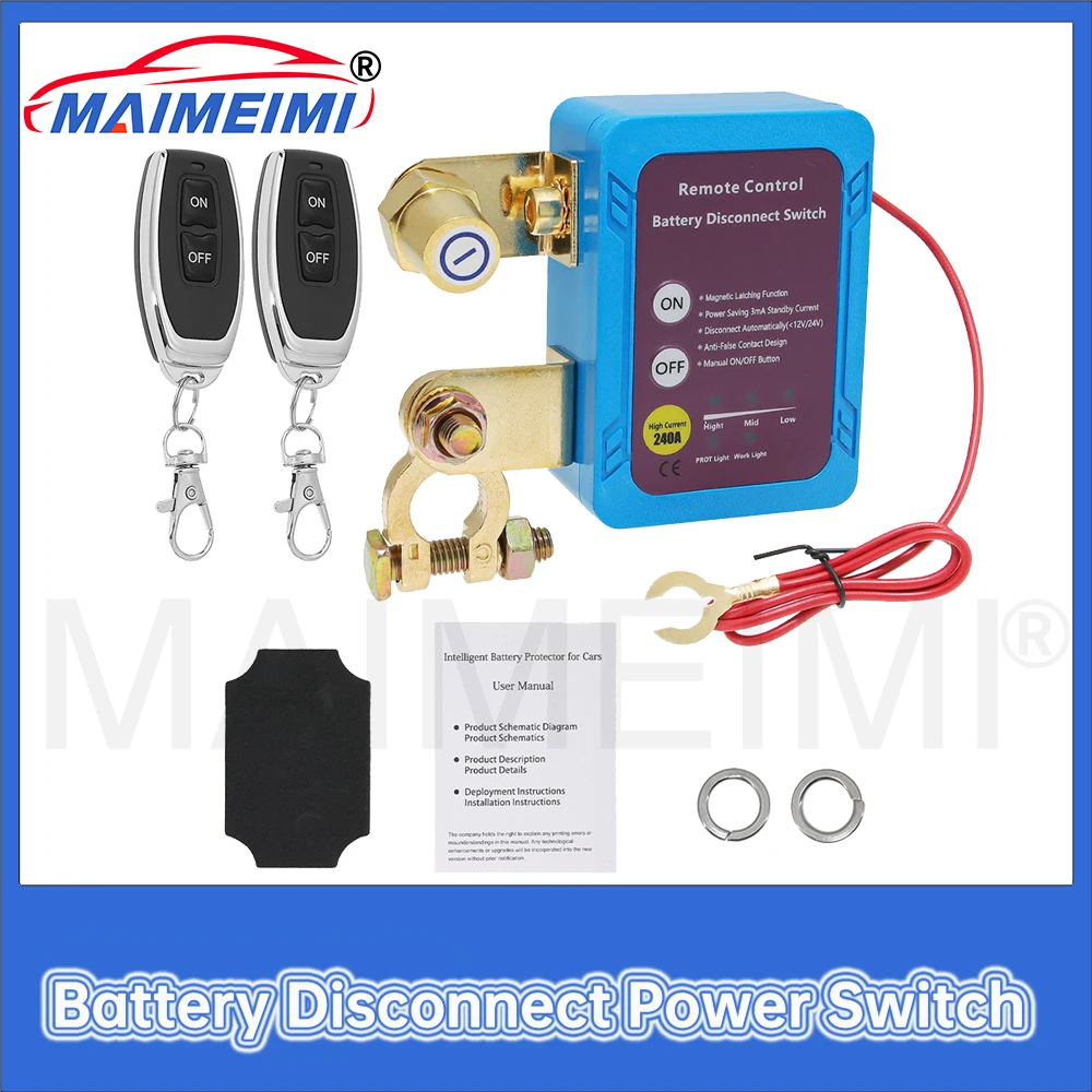 

﻿ Wireless Remote Battery Disconnect Switch Relay Master Kill Cut-Off Switch With Remote Control Switch For Car Truck
