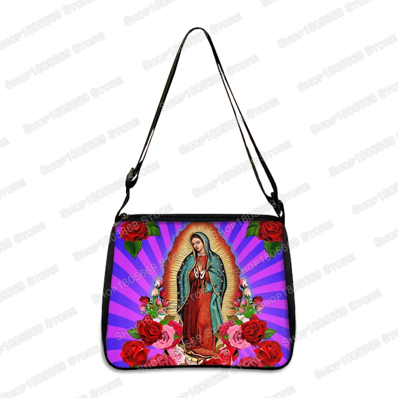 3D Print Virgin Mary Religion Shoulder Bags Our Lady of Guadalupe Crossbody Bag Messenger Bags Women Canvas  for Travel Gift