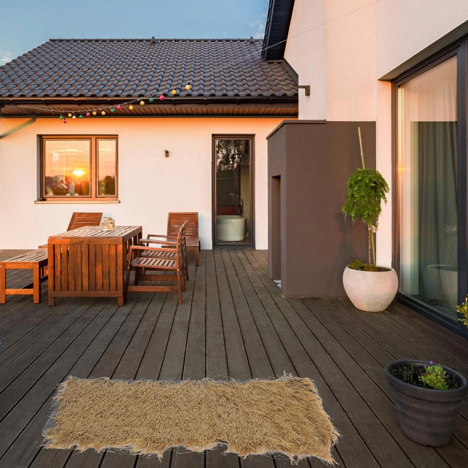 

Artificial Thatch Roof Grass 1x0.5m Outdoor Garden Landscaping DIY Fake Straw Rugs Lifelike COVER For Garden Decor
