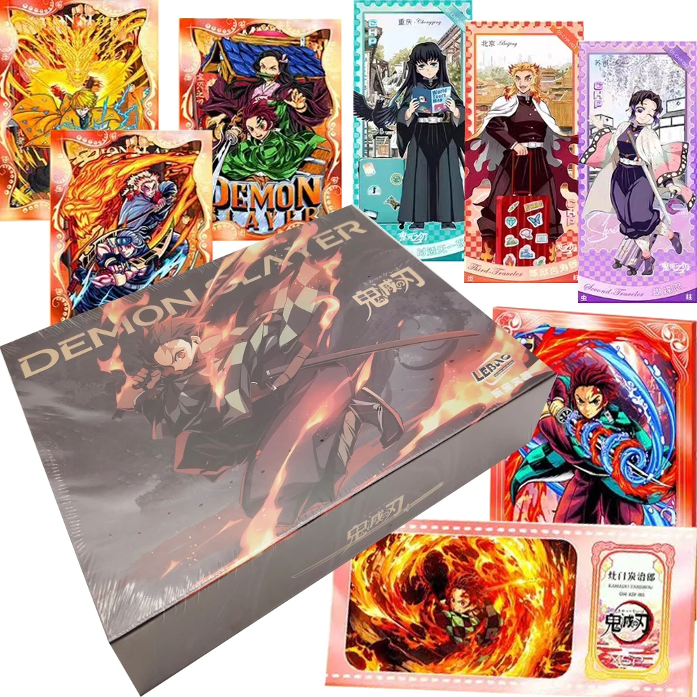 

Demon Slayer Collection Cards for Boys Girls Hot Blooded Character Kamado Tanjirou Anime Visual Art Design Crystal Cards Gifts