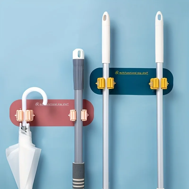 5 Pezzi Gancio Per Scopa A Doppia Testa, Clip Per Scopa, Supporto Per Scopa, Clip Porta Scopa E Scopa Da Parete Senza Foratura, Mop Ha