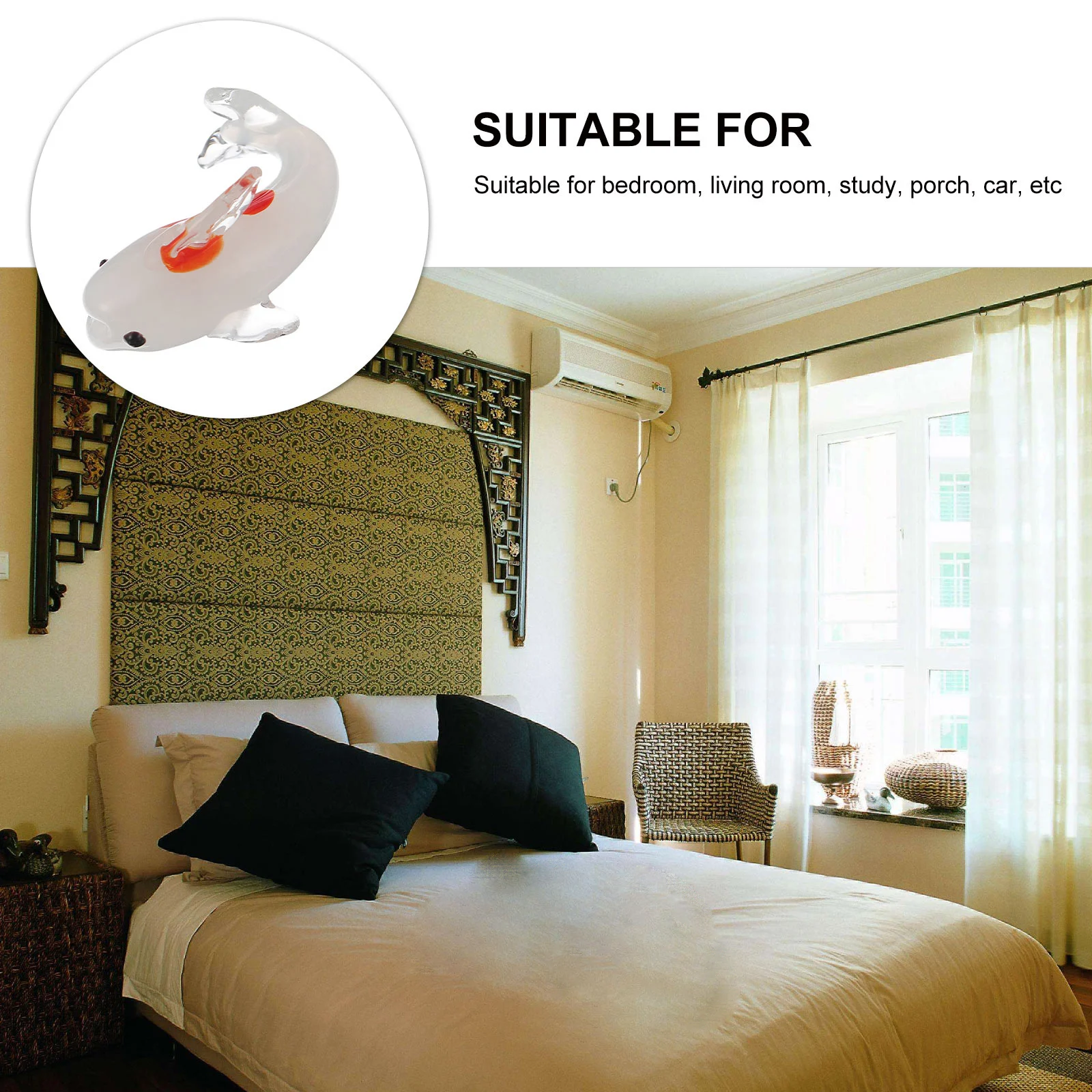 

Decorative Glass Fish Ornaments Chic Design Attractive Color Perfect for Living Space Kindergarten Store Hotels