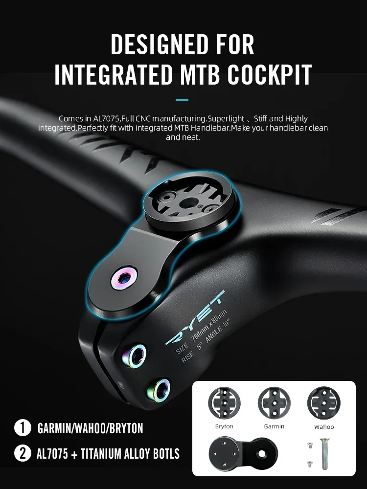 AliExpress RYET Ultralight Headset Integrated Top Cap MTB Bicycle Headset Cover With Computer Mount Gramin Bryton Wahoo Ultralight Stem Cap