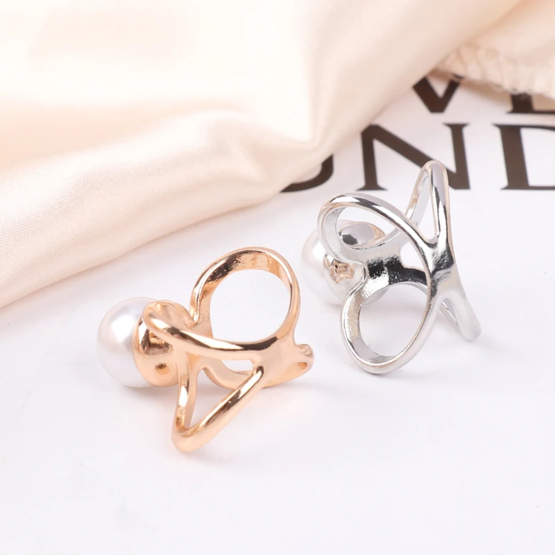 Bros cincin Stainless Steel wanita, gesper syal kelas atas, bros logam klip syal cincin Stainless Steel