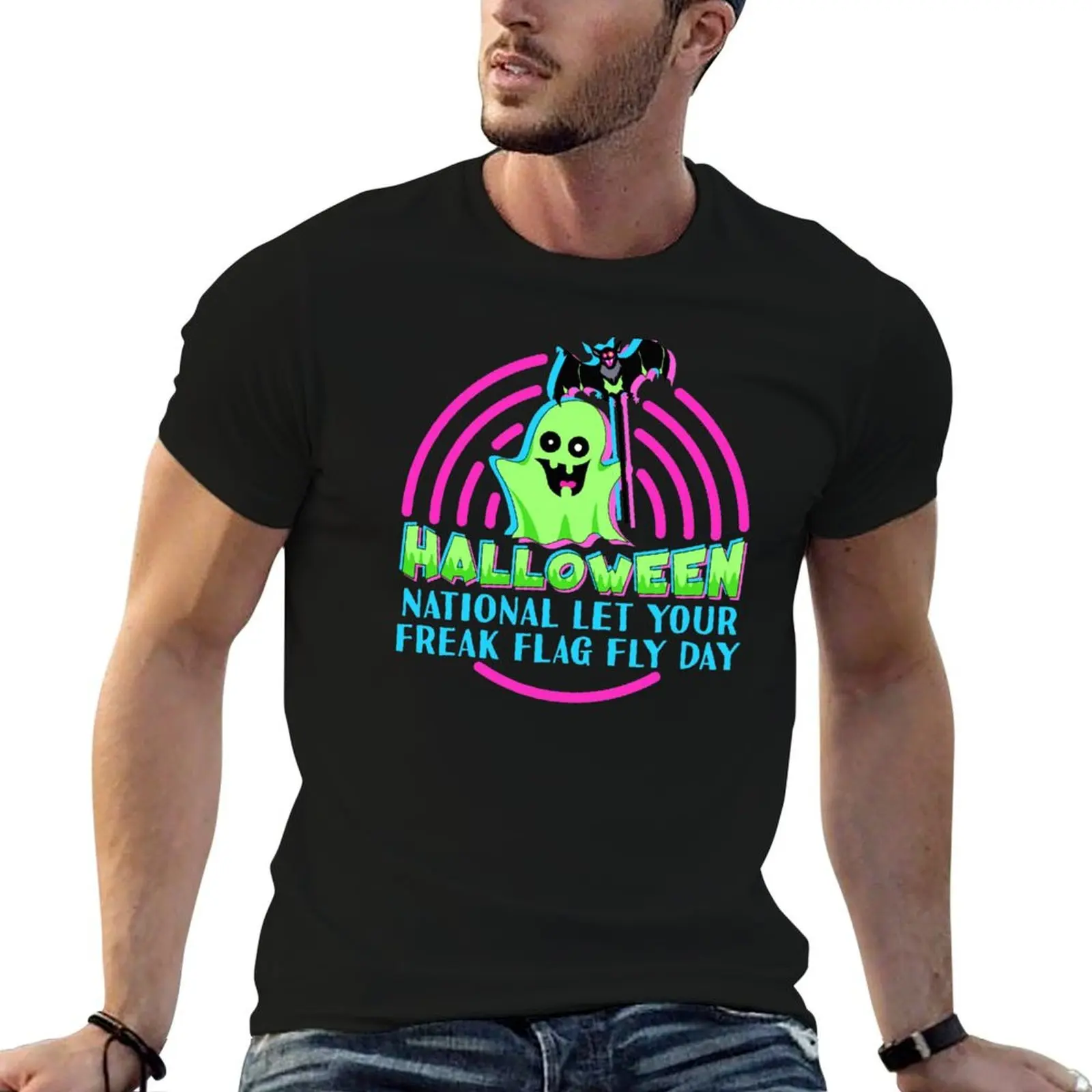 

Let Your Freak Flag Fly Meme Ghost Goblin & Bat T-Shirt cute clothes boys whites valentines clothes mens t shirts pack