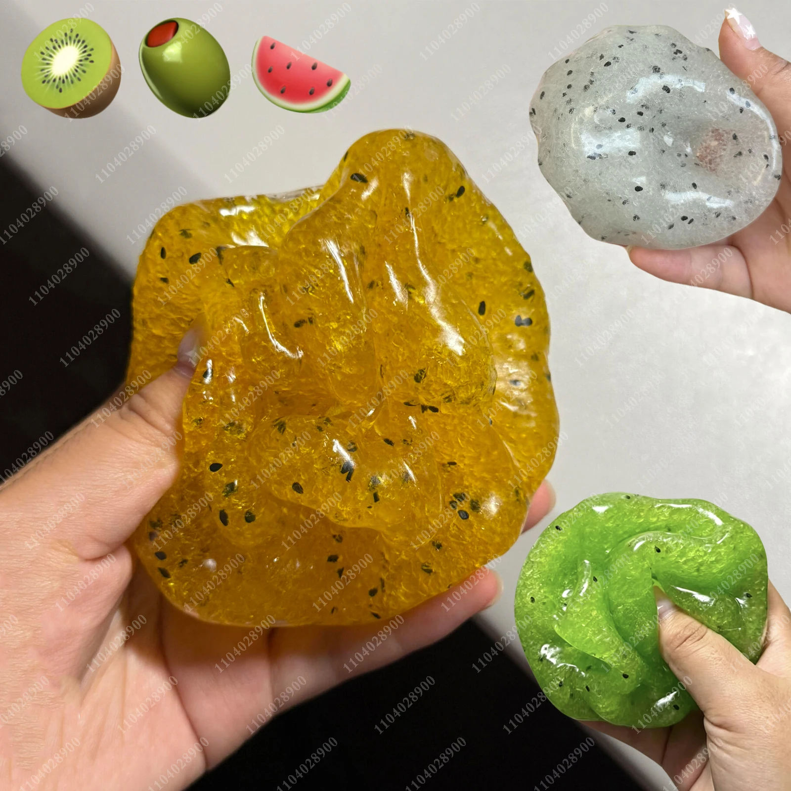 Fruit Slushie Stress Ball Ultra-Thin Skin Non-Bounce Vaseline-Smooth Squishy Squeeze Ball ASMR Anti Stress Fidget Toys for Adult