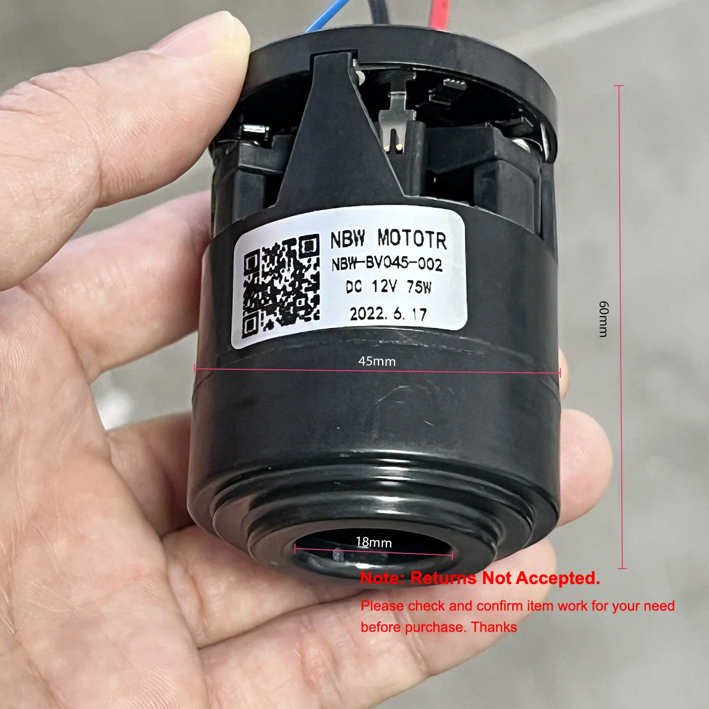 1PC  DC 12V 75W Micro 45mm Diameter BLDC High Speed Brushless Motor Turbo Fan with Driver Handheld Vacuum Cleaner