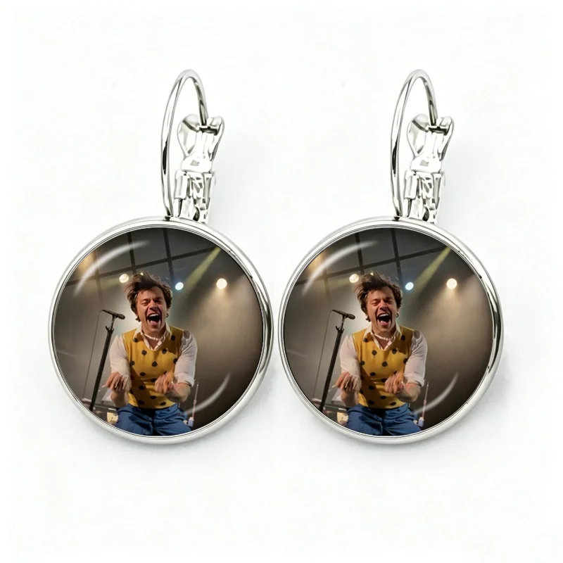 Glass H-HaRRy Music Styles Women Dangle Earrings Fashion Drop Earrings Glass Cabochon Lady Earrings Jewelry