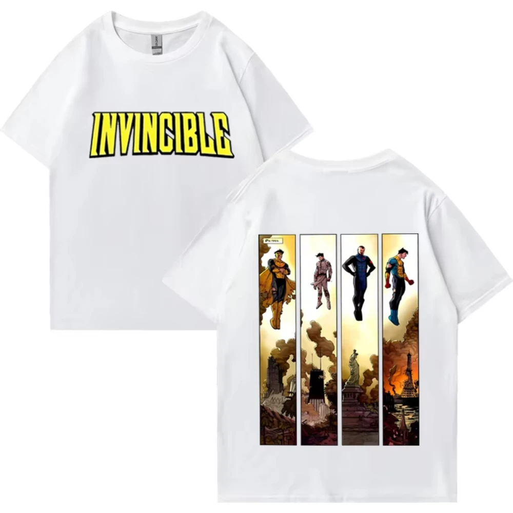 تي شيرت مطبوع عليه بديليات لا تقهر بألوان مريحة لا تقهر مقابل نزوة تي شيرت للرجال والنساء ملابس هاراجوكو قطنية كبيرة الحجم عتيقة