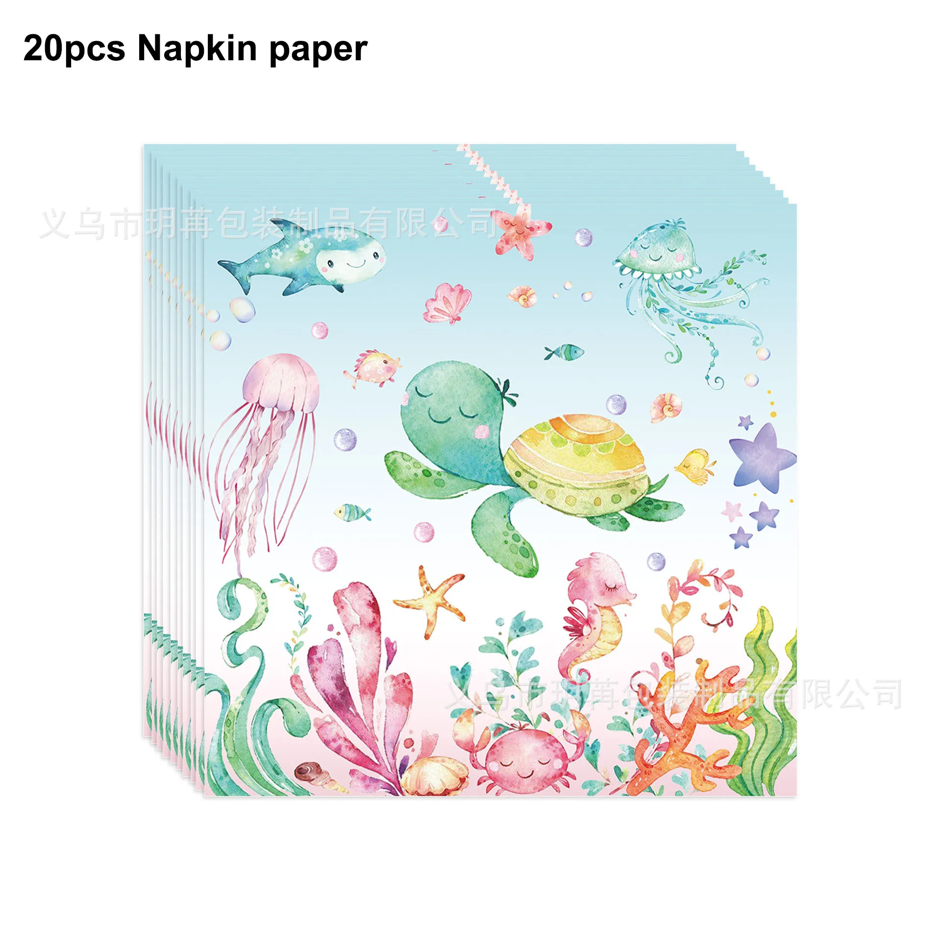 ocean Animals Theme Disposable Tableware Plates Cups Napkins Cups Straws Whale Turtle Balloon Under The Sea Birthday Party Decor