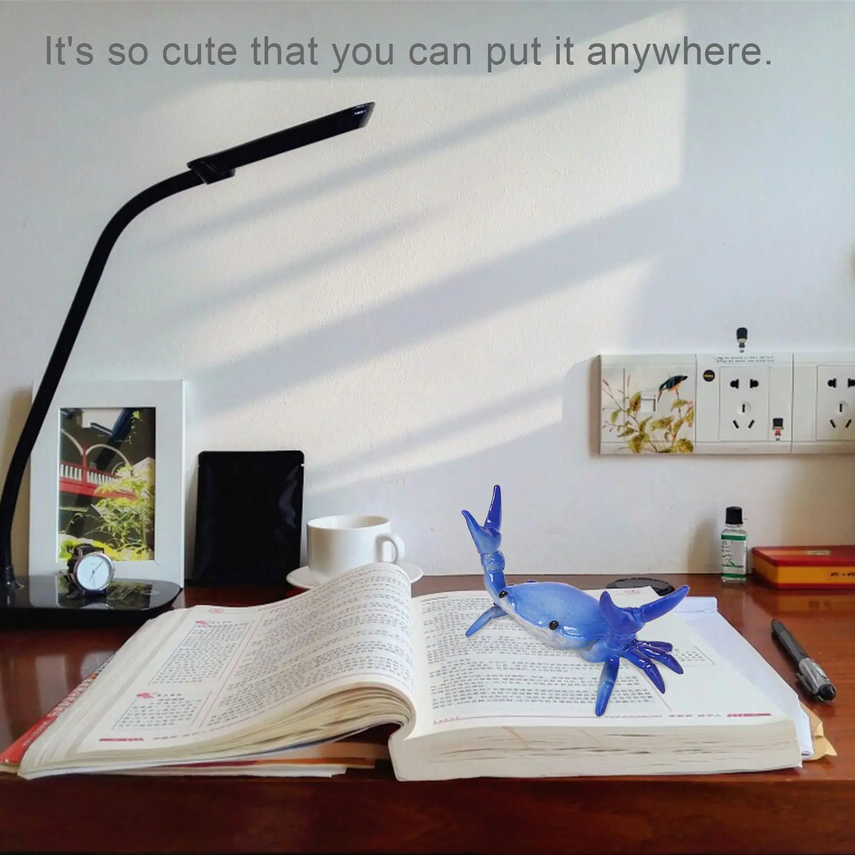 جديد لطيف حامل قلم رفع الأثقال السرطانات حامل قلم قوس تخزين الرف هدية القرطاسية الأزرق