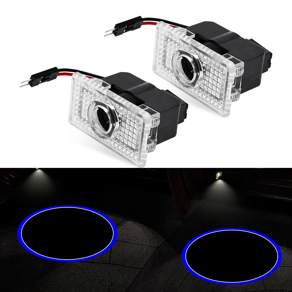 2Pcs Car Welcome Light Door Pattern Illumination Floor Projection Light 3D HD Laser Ghost Lamp for Tesla Model 3 S Y X Model