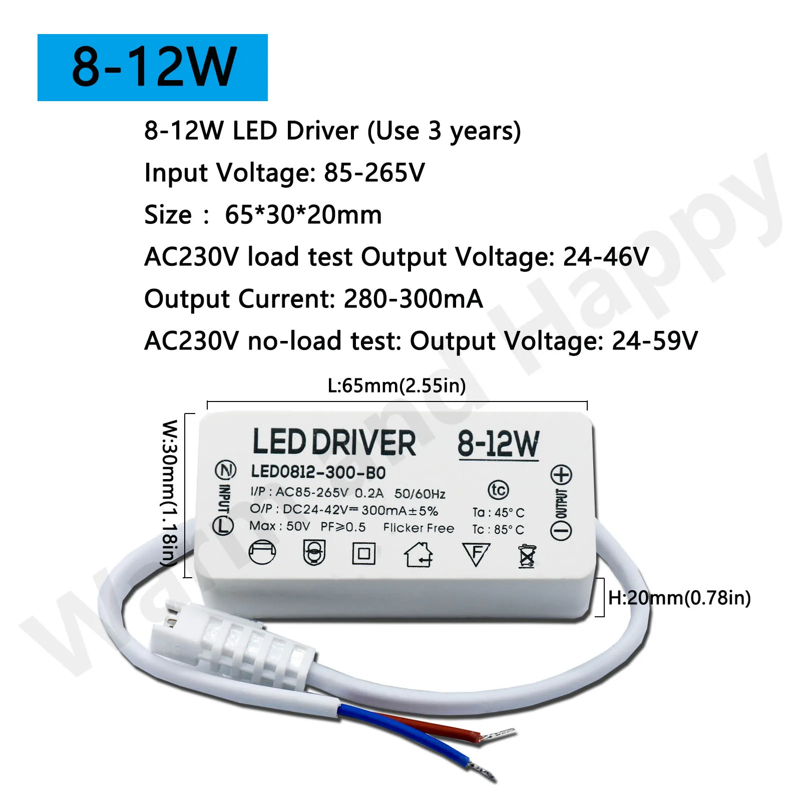 LED定数電流ドライバー,トランス用電源ユニット,300ma,1-3w,4-7w,8-12w,18w,20w,18-25w 25-36w