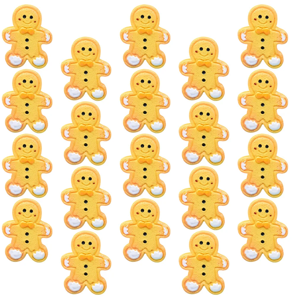 

Simulation Gingerbread Man Resin Charms Cookie Craft Accessories for Phone Case Decor Hair Clip DIY Party Decorations Bright
