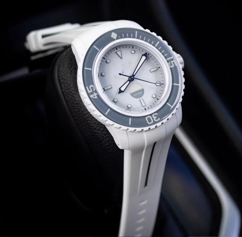 Rubber Strap for Blancpain x Swatch Collaboration Stainless Steel Buckle 22mm Curved Interface Men Women Replace Watch Band Belt