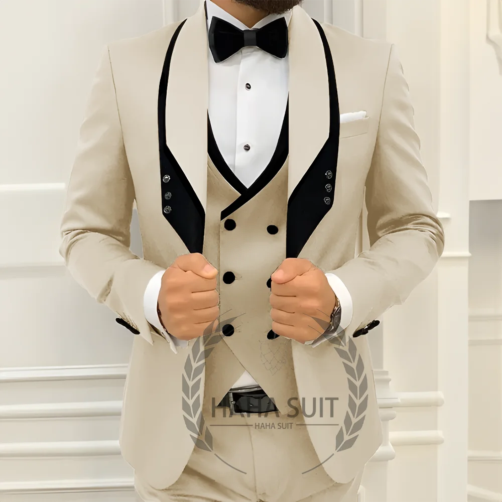 

Men's Suit 3-Piece Set Slim Fit Tailored Tuxedo Wedding Party Suit Full