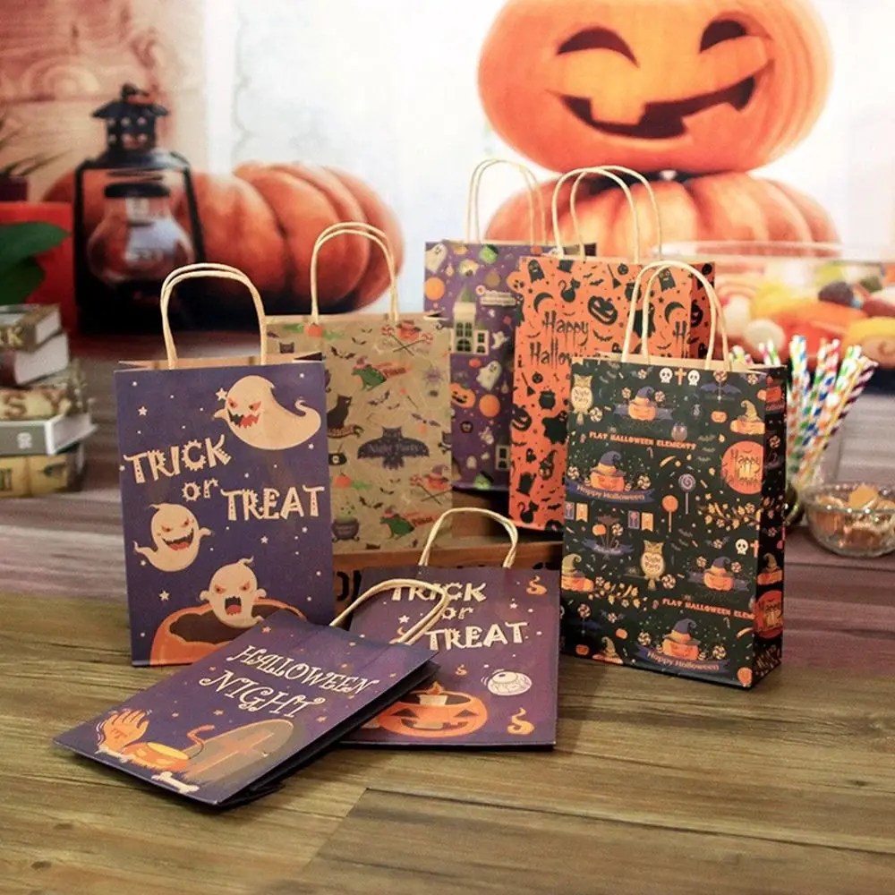 

Paper Halloween Paper Bag Durable Food Packaging DIY Cookie Candy Bag New Wizard Pumpkin Gift Bags Halloween