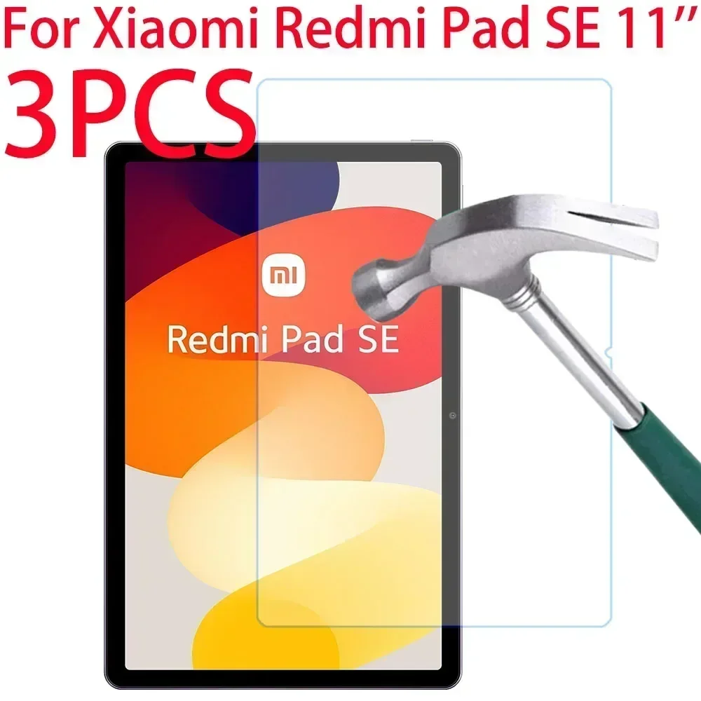 

3 упаковки закаленное стекло для Xiaomi Redmi Pad SE 11 дюймов 2023 защита для экрана планшета защитная пленка для Redmi Pad SE 11 дюймов