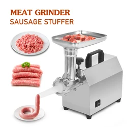 ITOP Mincer Electric Meat Grinder Commercial Sausage Stuffer 140W Capacity 25kg/h Heavy Duty Stainless Steel Chopper 110V 220V